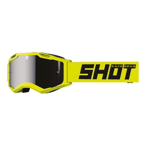 SHOT ASSAULT 2.0 GOGGLES SOLID NEON YELLOW WITH SILVER IRIDIUM LENS