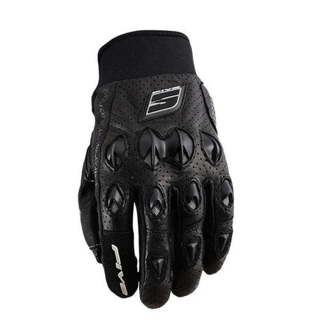FIVE GLOVES 'STUNT' LEATHER BLACK | PERFORATED LEATHER GLOVES