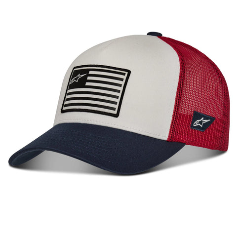 FLAG SNAPBACK HAT | WHITE NAVY RED "FACTORY
