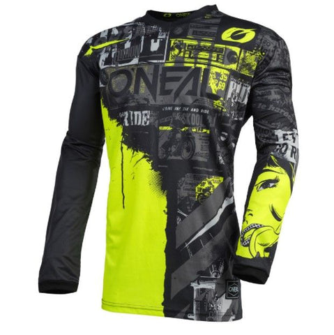 ONEAL22 ELEMENT RIDE JSY BLK/NEON YEL YOUTH