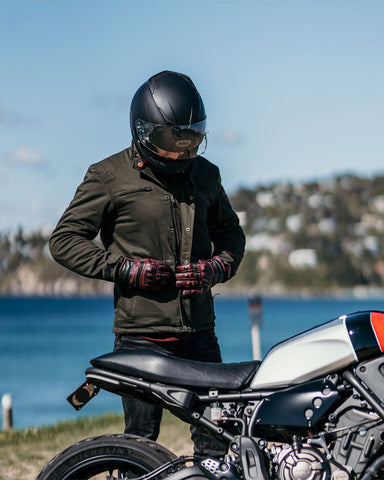 Green textile outlet motorcycle jacket
